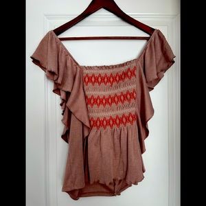 Willow root sexy off the shoulder or on the shoulder tee